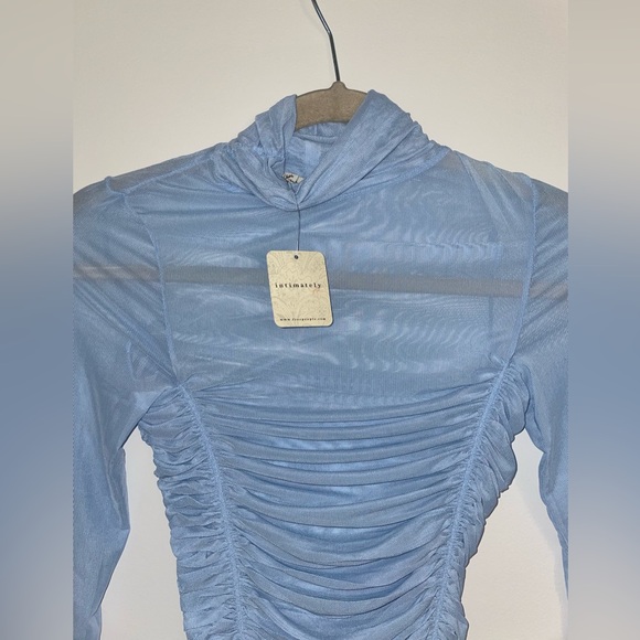 NWT Free People x Intimately Blue Bodysuit Under It All Bodysuit in Silver Blues - Picture 5 of 7